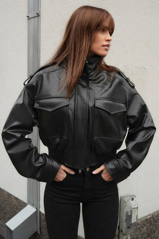 CherryBoo | HIGH-POCKET LEATHER JACKET