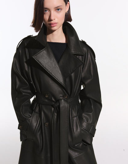 CherryBoo | LEATHER TRENCH COAT