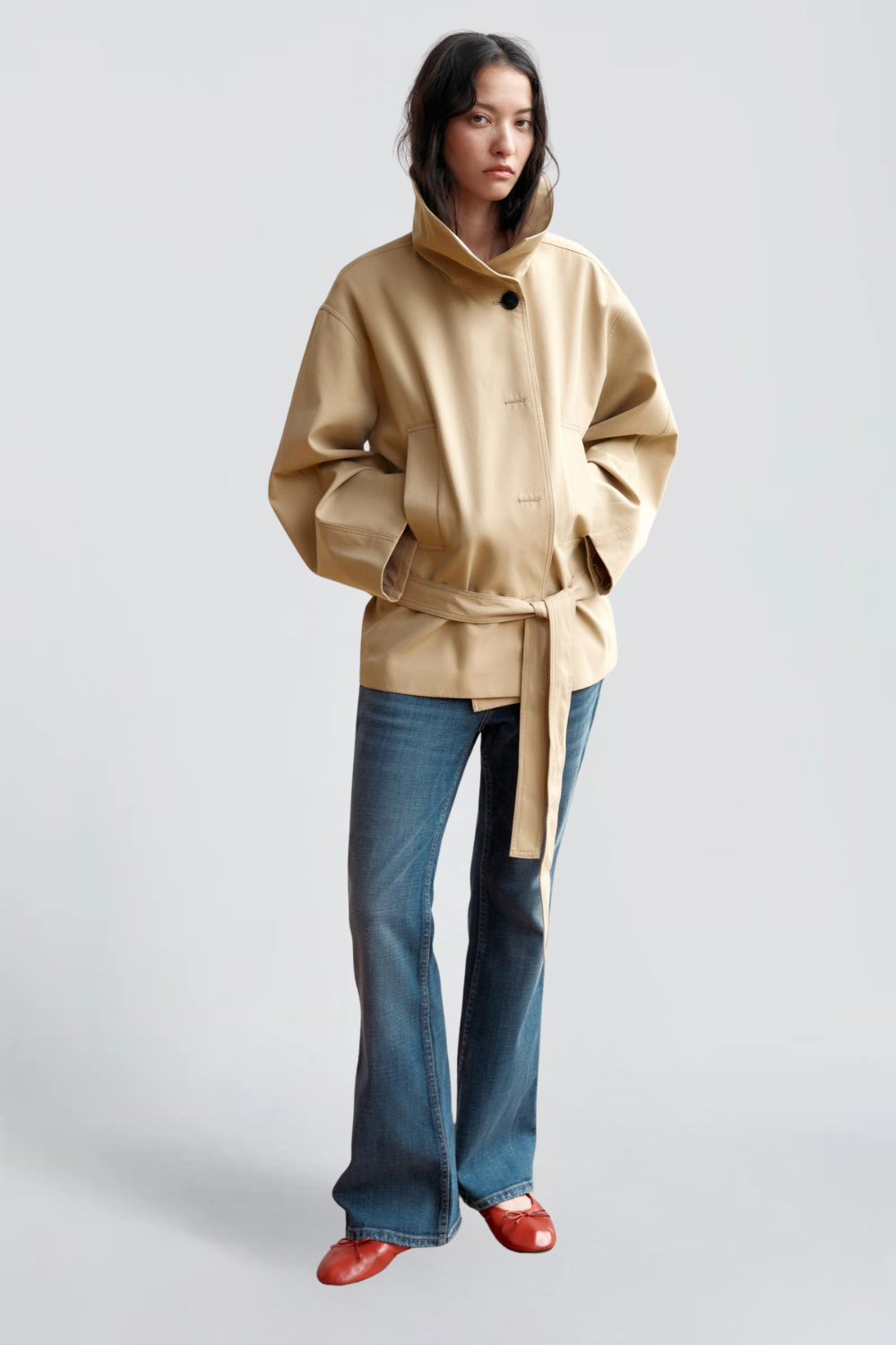 CherryBoo | CROPPED LAPEL TRENCH COAT