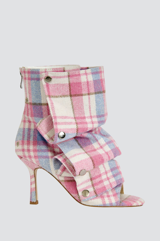 CherryBoo | PINK CHECKERED BOOTS