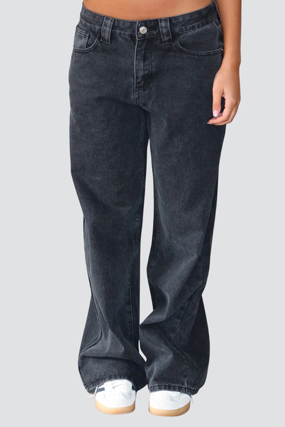 CherryBoo | BLACK WIDE-LEG JEANS