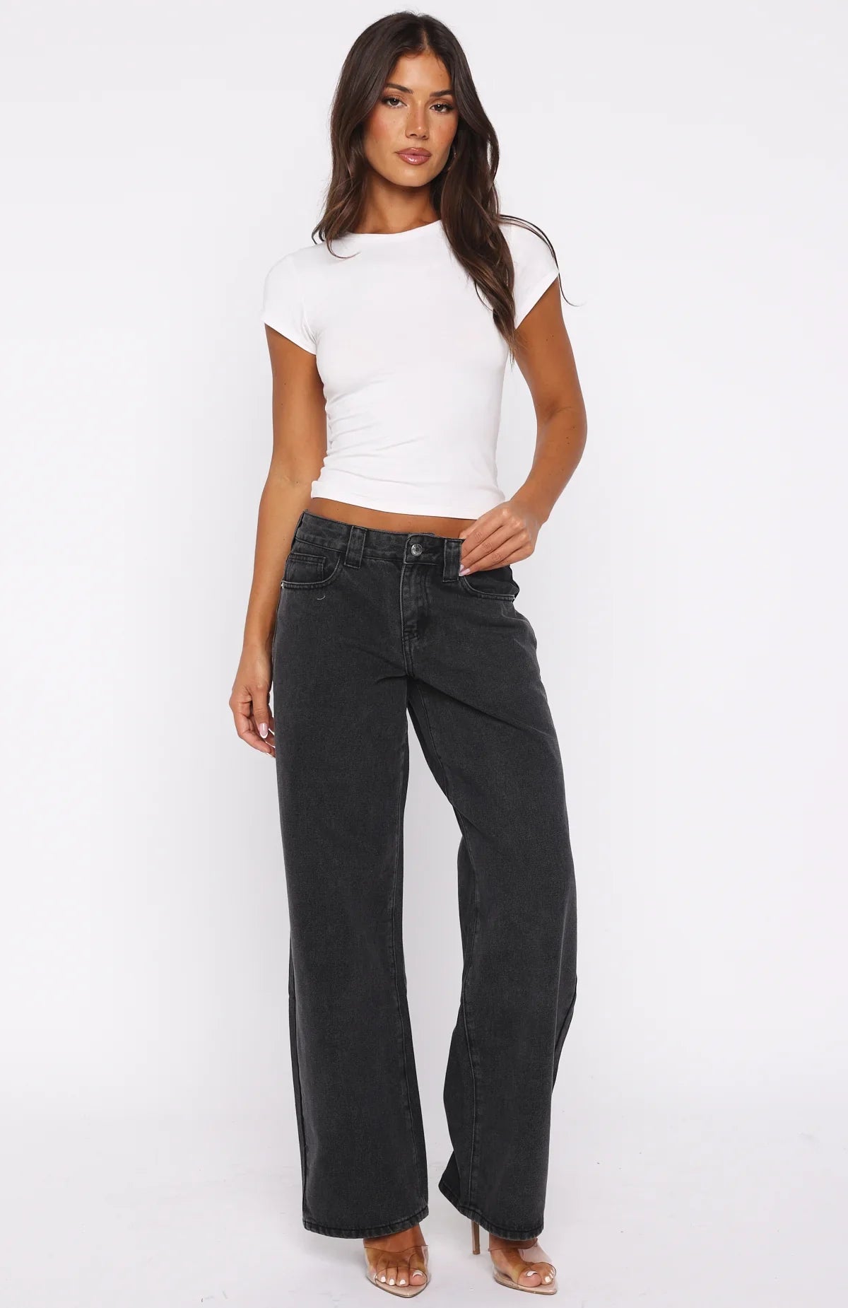 CherryBoo | BLACK WIDE-LEG JEANS